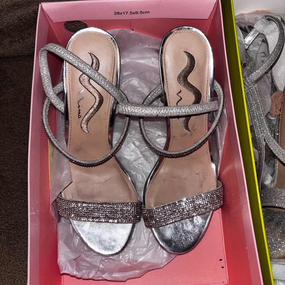 Nina Silver Glitter Heels